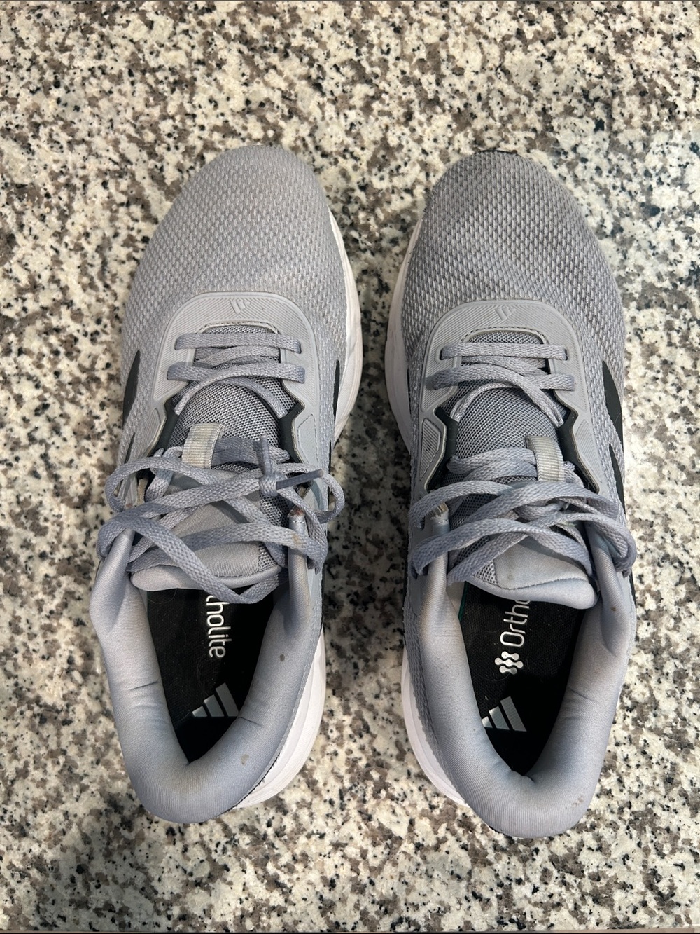 adidas Men’s Light Gray Mesh Athletic Shoes